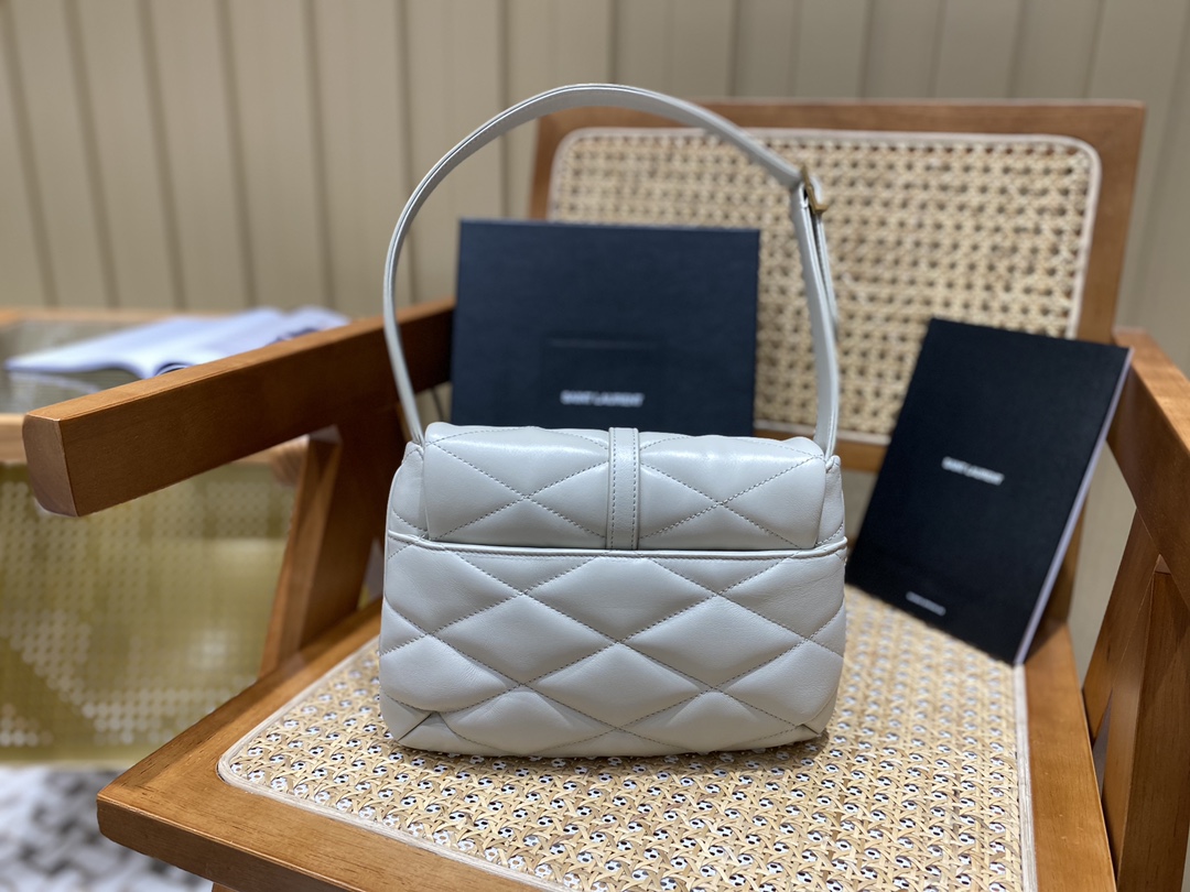 YSL Le 57 Quilted White Bag - Image 3