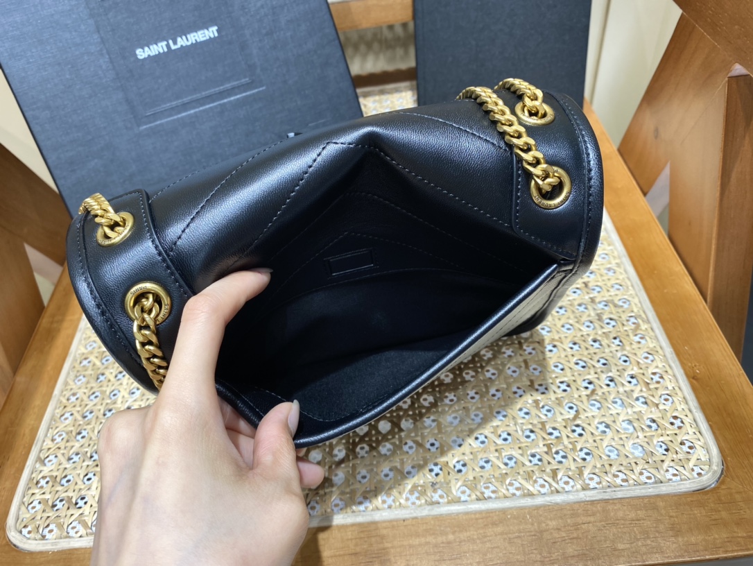 YSL Niki Baby in Lambskin 22 Black - Image 8