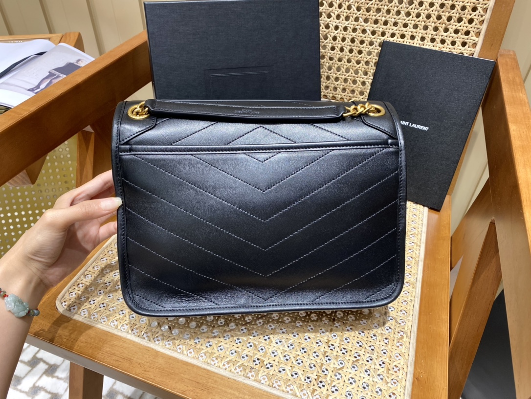 YSL Niki Baby in Lambskin 28 Black - Image 3