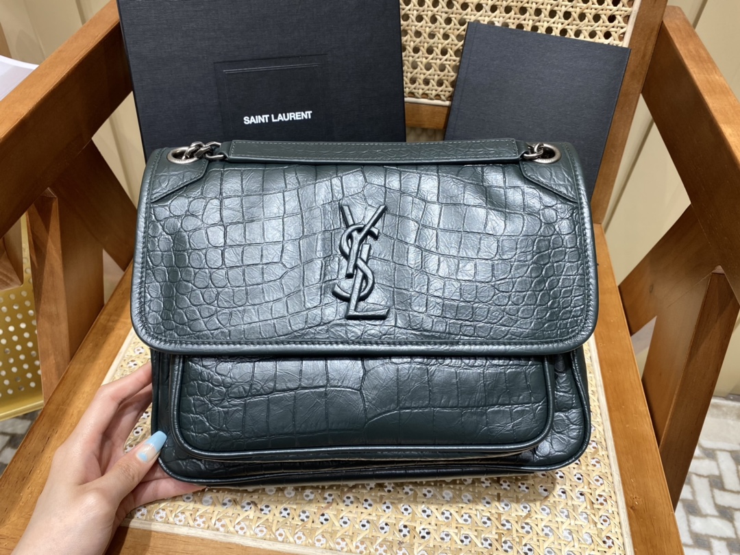 YSL Niki Medium 28 Dark Green
