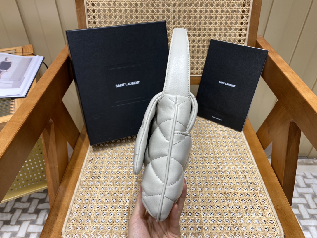 YSL Le 57 Quilted White Bag - Image 4