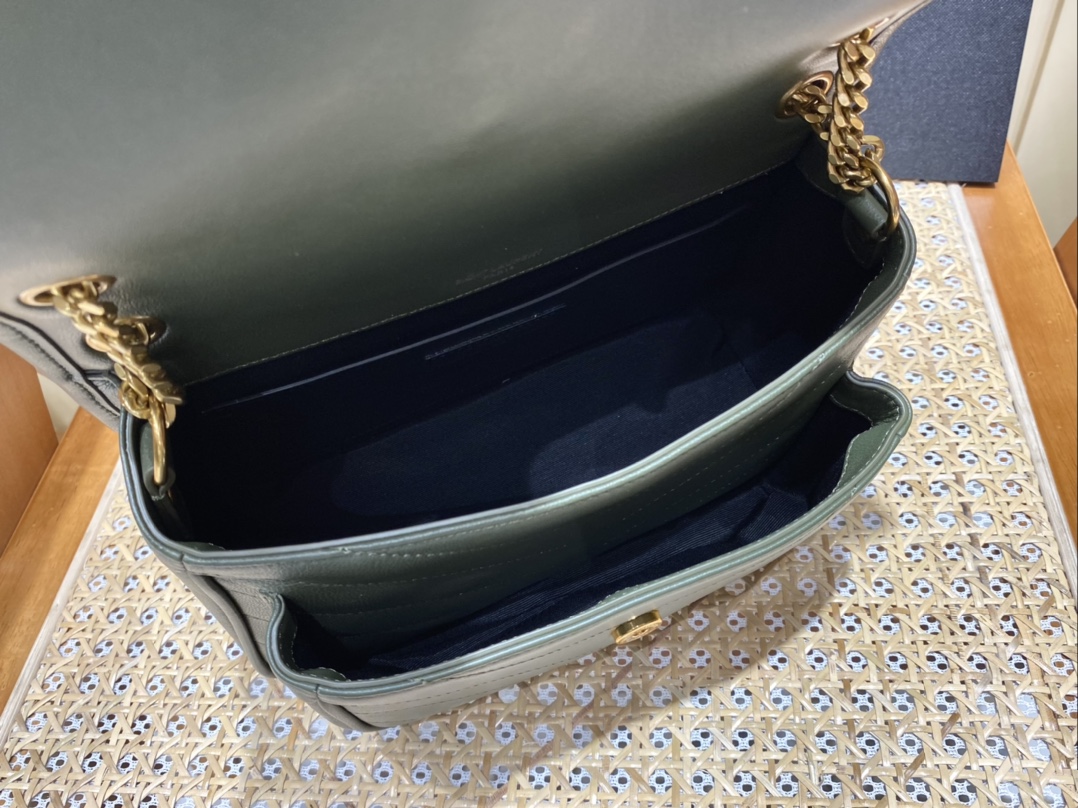 YSL Niki Baby in Lambskin 22 Olive Green - Image 7