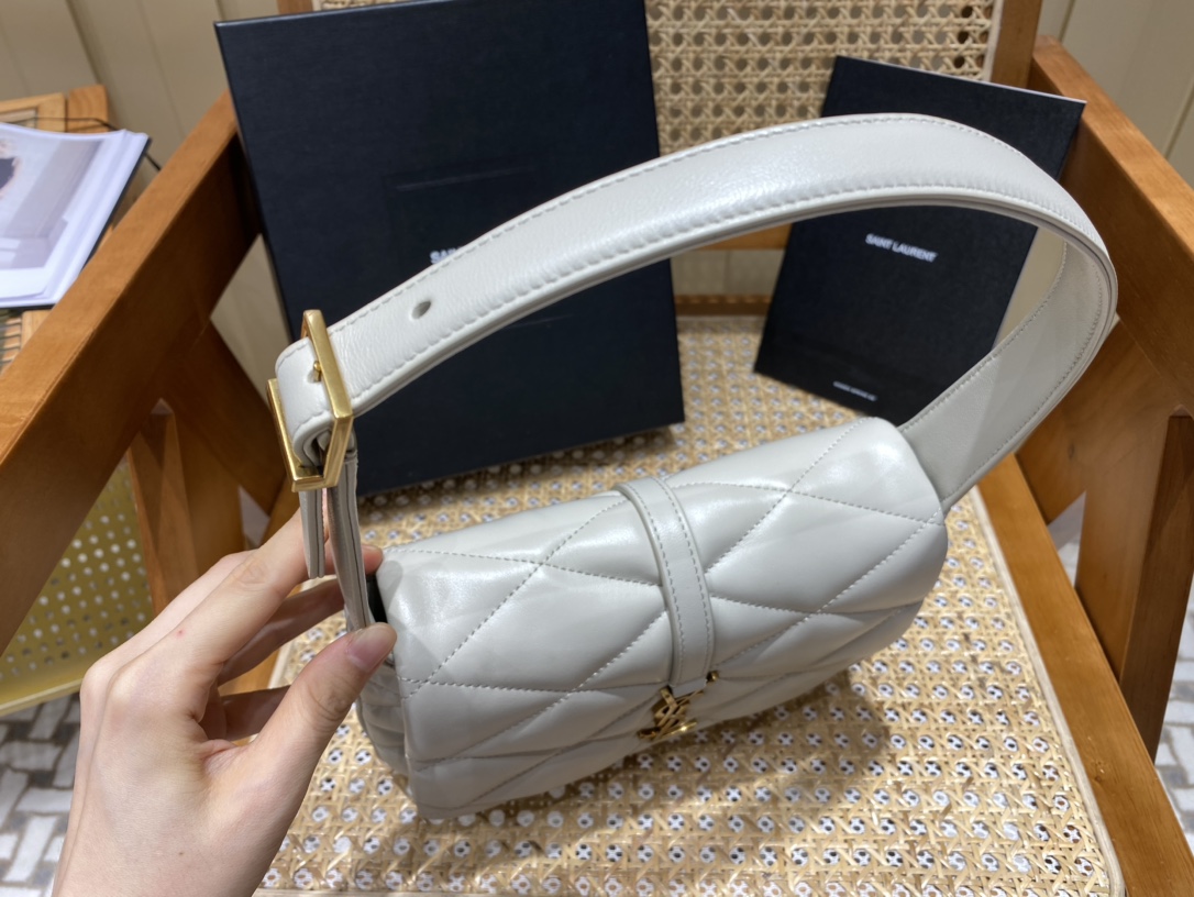 YSL Le 57 Quilted White Bag - Image 5