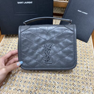 YSL Niki Chain Wallet Dark Blue
