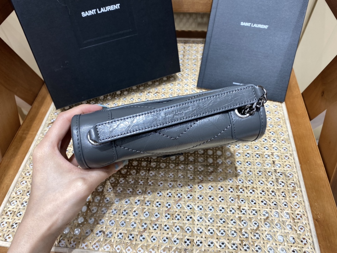 YSL Niki Chain Wallet Dark Blue - Image 6