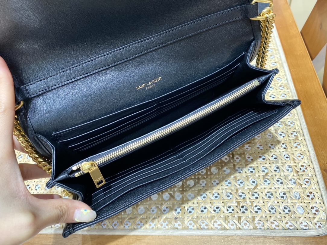 YSL Niki Chain Wallet Bag Black - Image 7