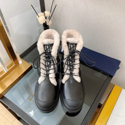 Dior Explorer Lace-up Wool Boots
