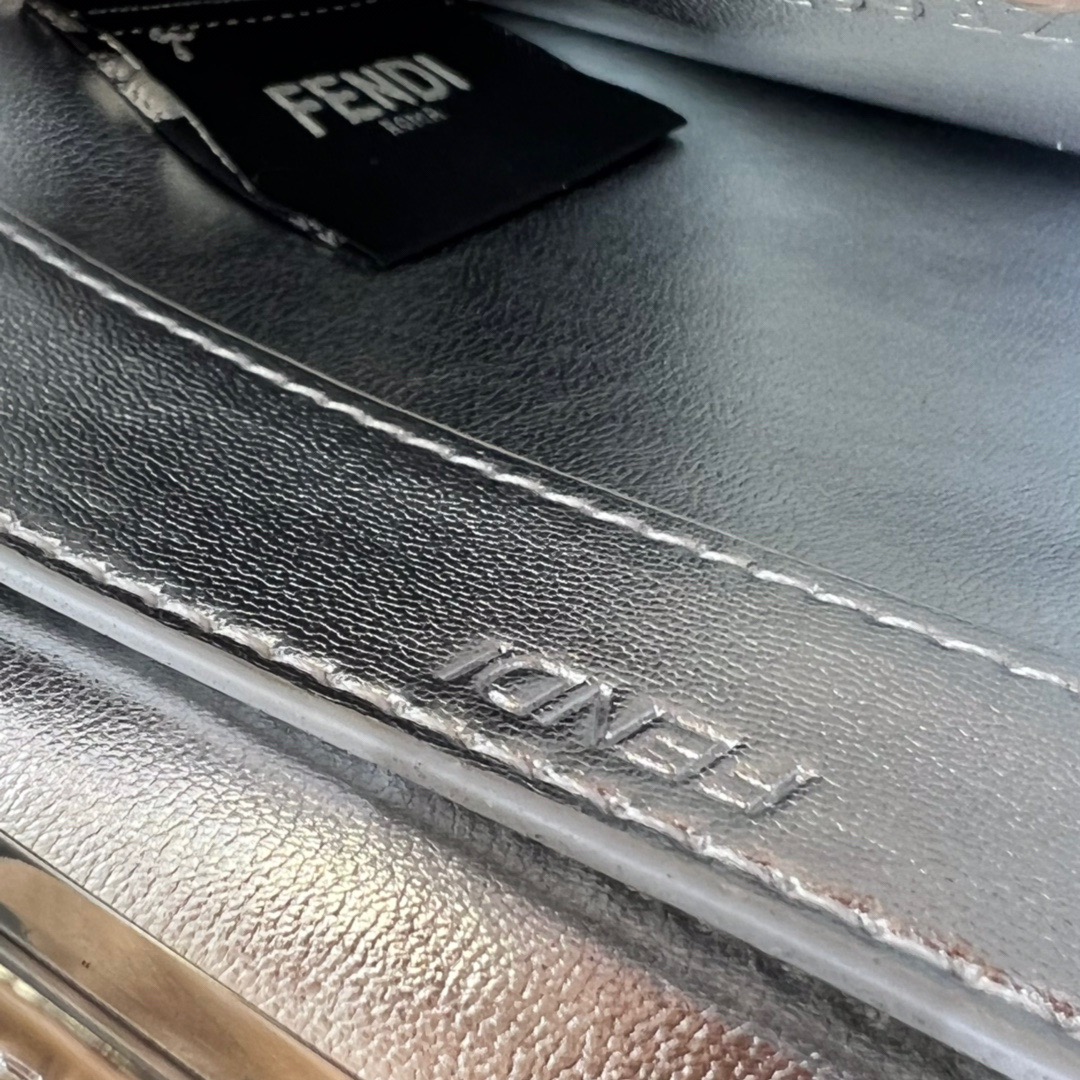 Fendi Peekaboo ISeeU Small Bag in Silver-tone - Image 9