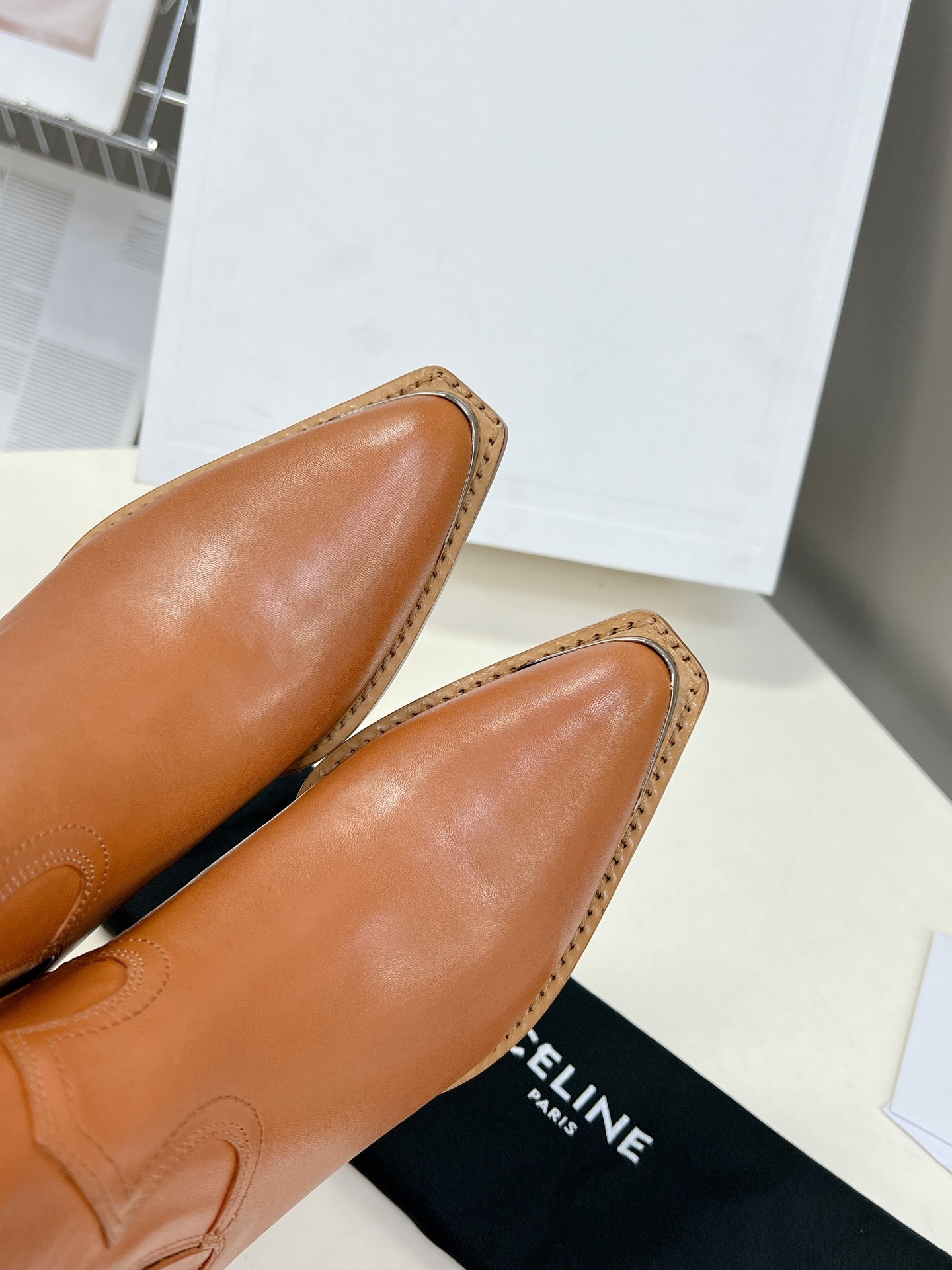 Celine Leather Ankle Boots - Image 9