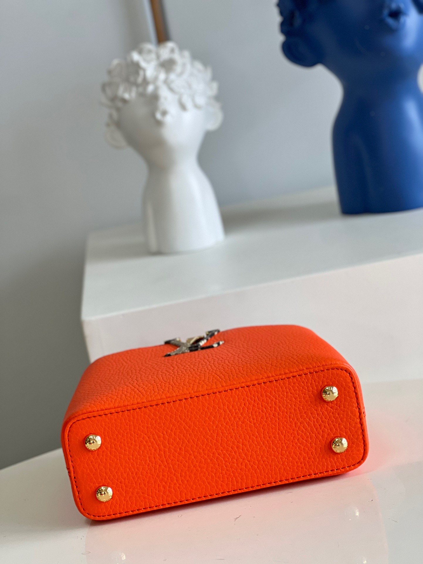 Louis Vuitton Capucines Mini Handbag in Orange&Snake - Image 5