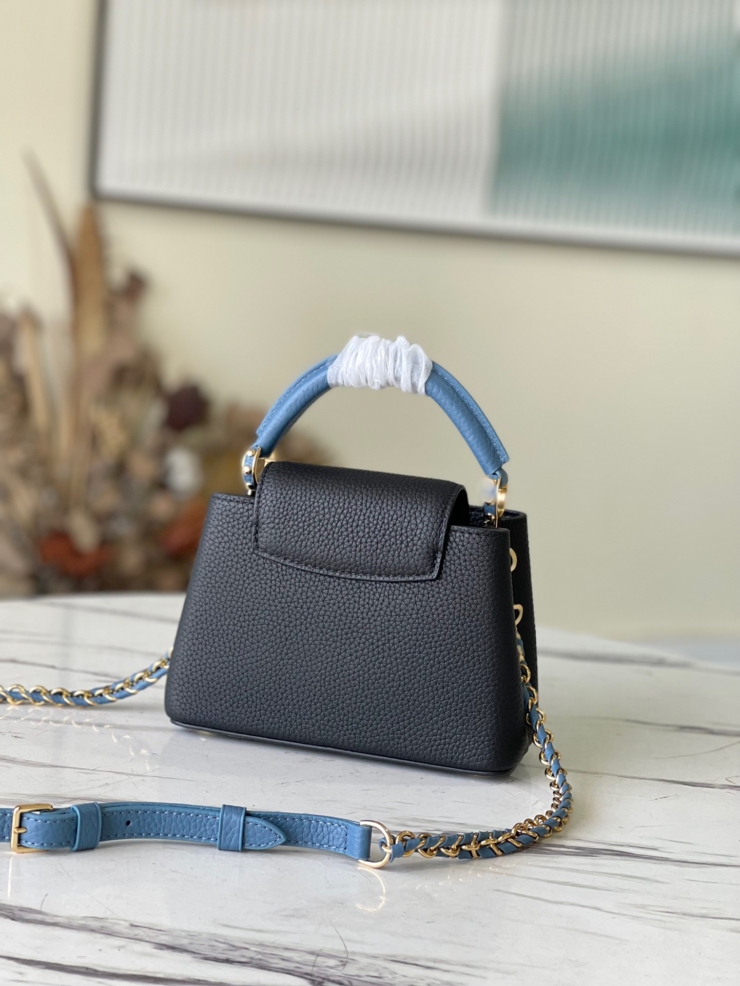 Louis Vuitton Capucines Mini Handbag in Black&Blue - Image 3