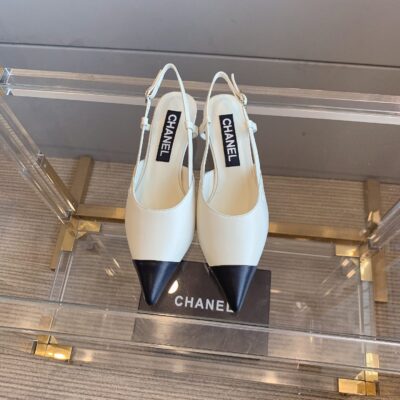 Chanel Milky White Slingback Shoes