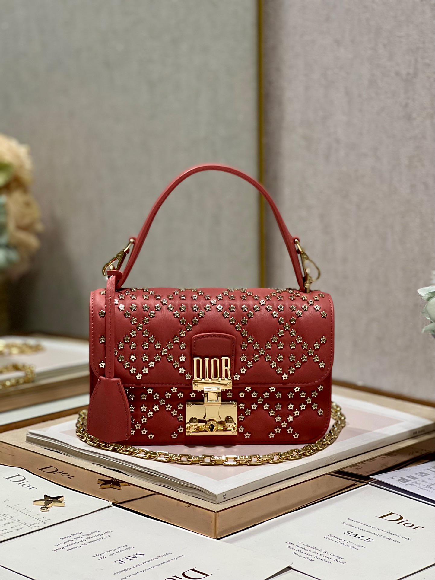 Dior Lucky Star Handbag in Red