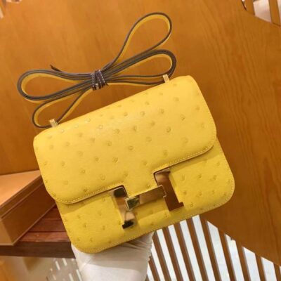 Constance 18 Ostrich Jaune Confetti