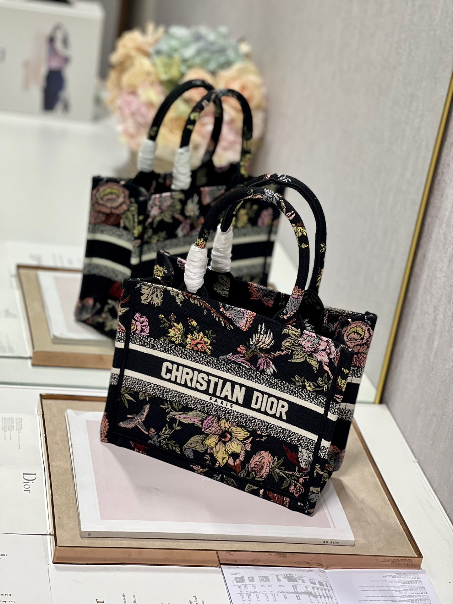 Dior Mini Book Tote Bag in Black - Image 7