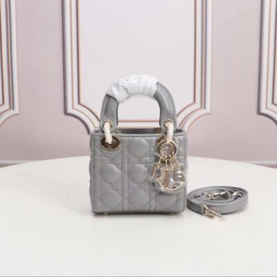 Mini Lady Dior Bag in Grey
