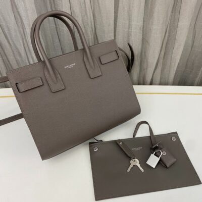 YSL Le Sac de Jour Tote Pewter Grey