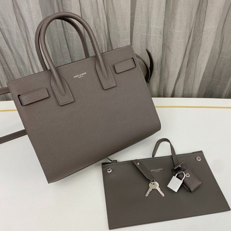 YSL Le Sac de Jour Tote Pewter Grey