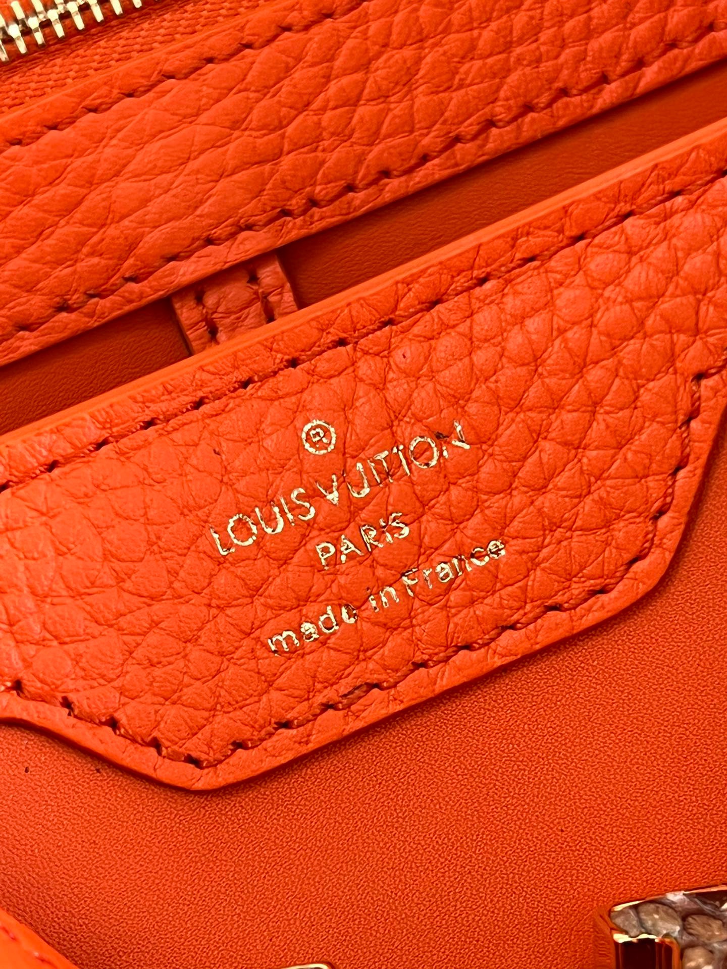 Louis Vuitton Capucines BB Small Handbag in Orange&Snake - Image 10