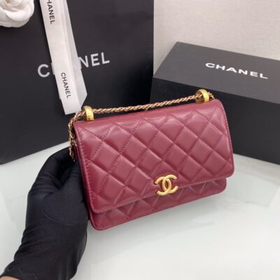 Chanel WOC Fortune Bag 19 in Bordeaux Tire Leather