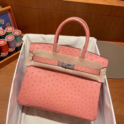 Birkin 30 Ostrich Ceramic Pink