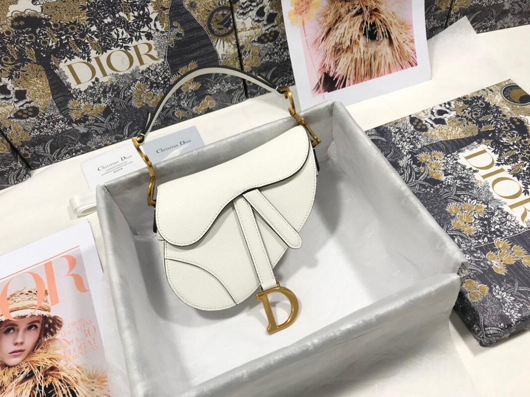 Dior Saddle Bag 21 Calfskin White