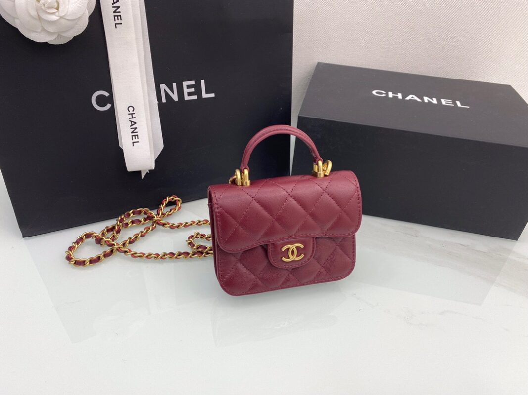 Chanel Top Handle Mini WOC Bag in Red