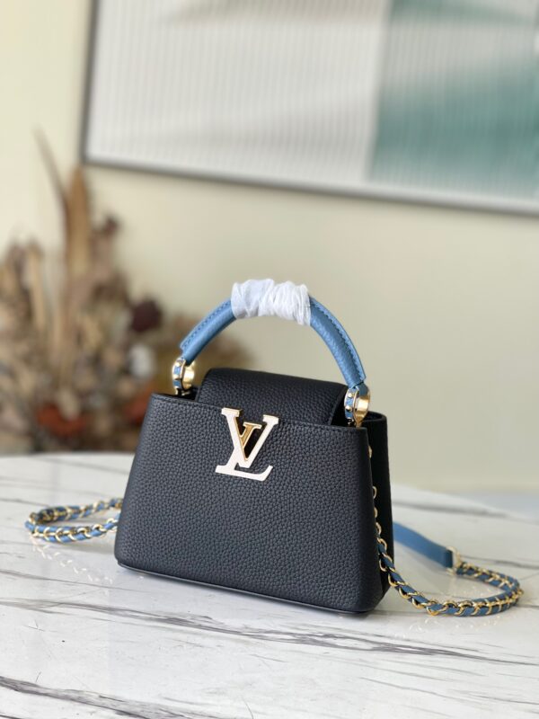 Louis Vuitton Capucines Mini Handbag in Black&Blue