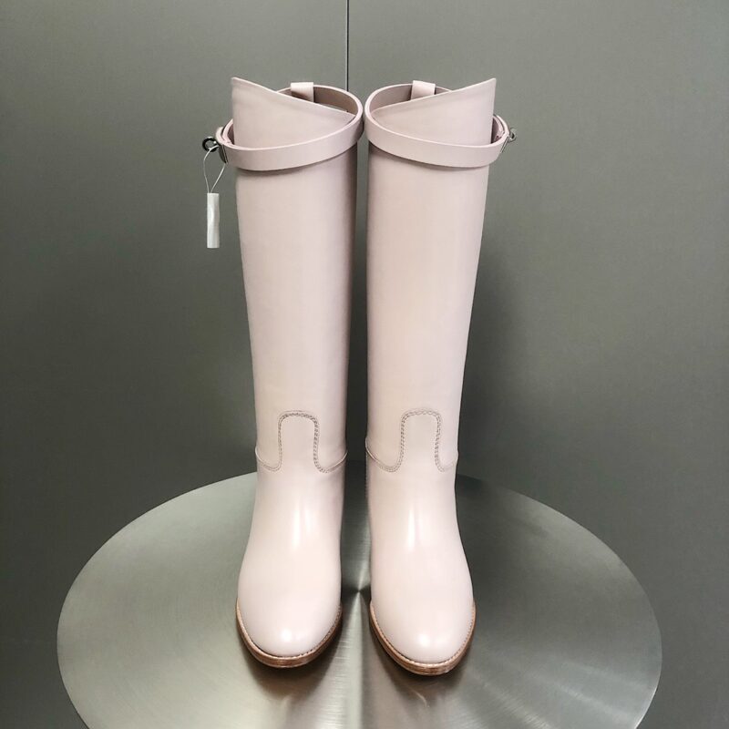 Hermes Pinkish White Jumping Boots