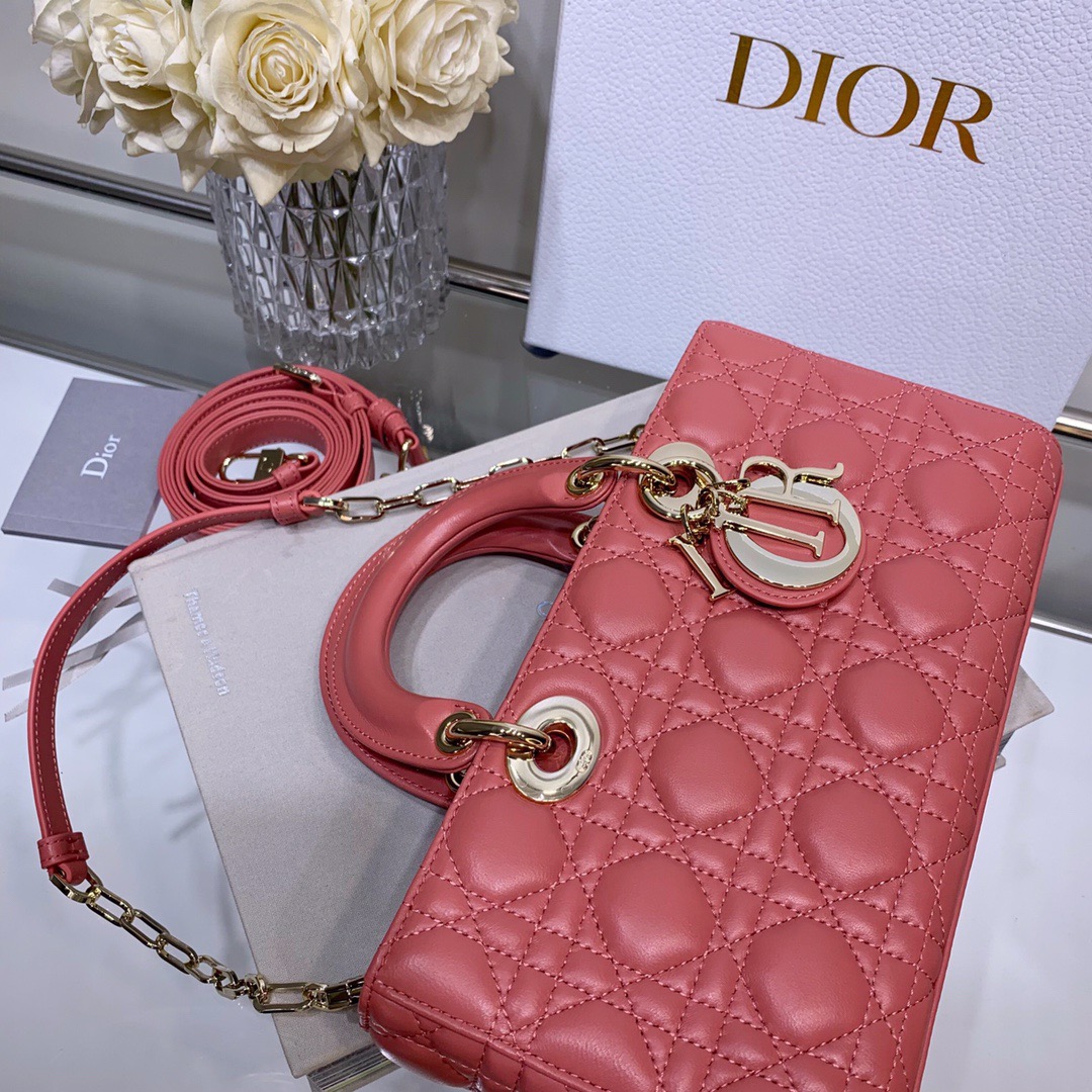 Dior Lady D-joy 26 Bag in Dark Pink - Image 4
