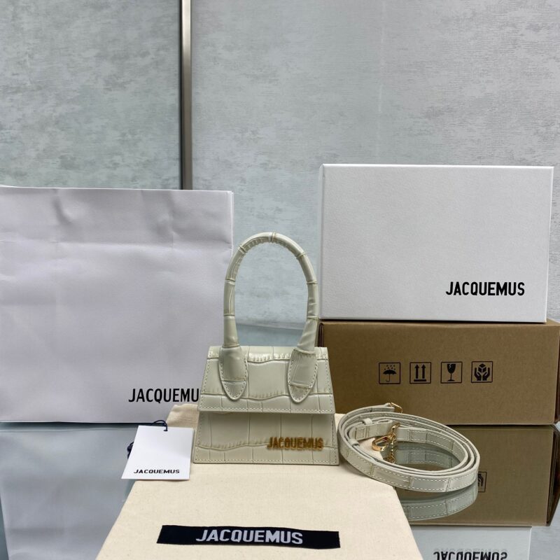 Jacquemus Le Chiquito Mini 12 Crocodile White