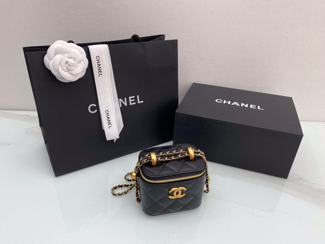 Chanel Handle Box Cosmetic Bag in Black