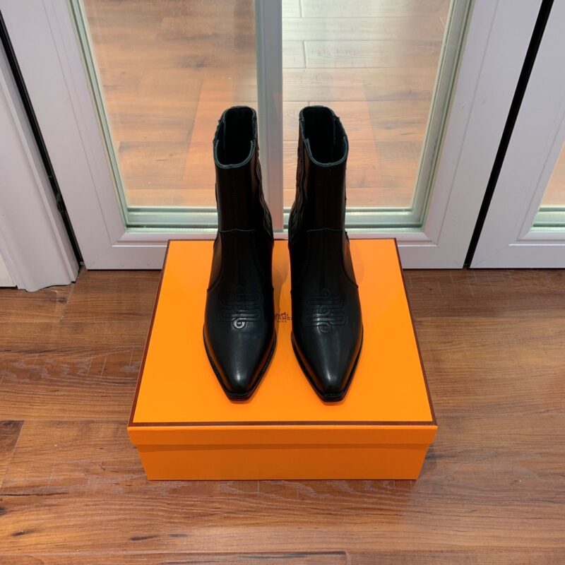 Hermes Black Ankle Boots