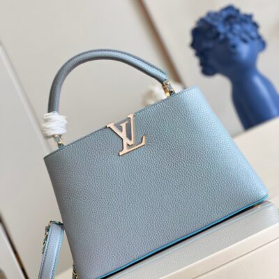 Louis Vuitton Capucines BB Medium Handbag in Stardust Pearl Blue