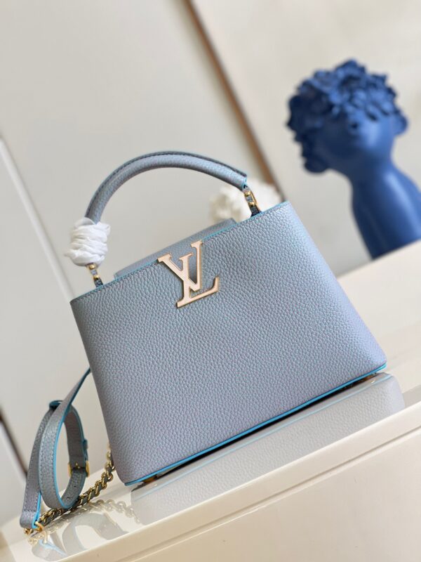Louis Vuitton Capucines BB Small Handbag in Stardust Pearl Blue