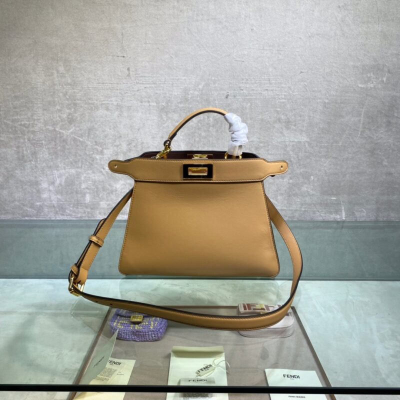 Fendi Peekaboo ISeeU Small Bag in Apricot