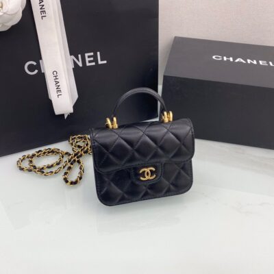 Chanel Top Handle Mini WOC Bag in Black