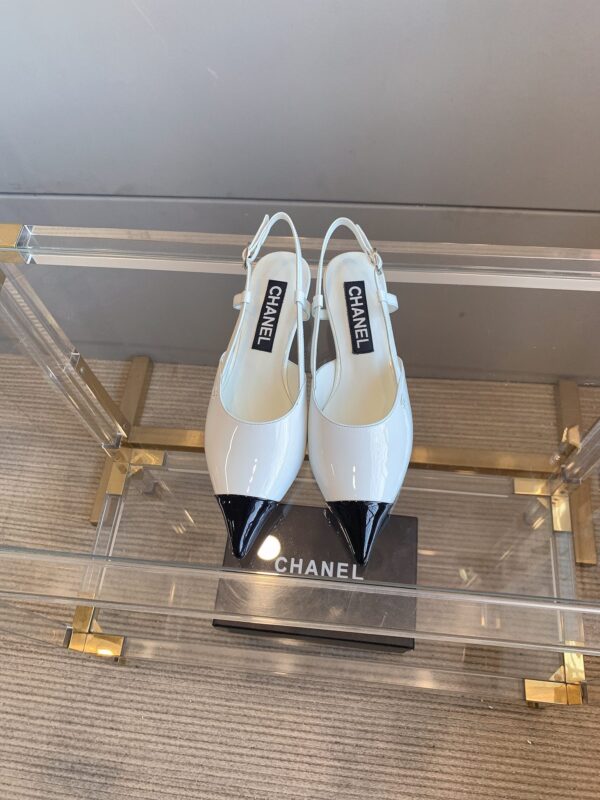 Chanel Pure White Slingback Shoes