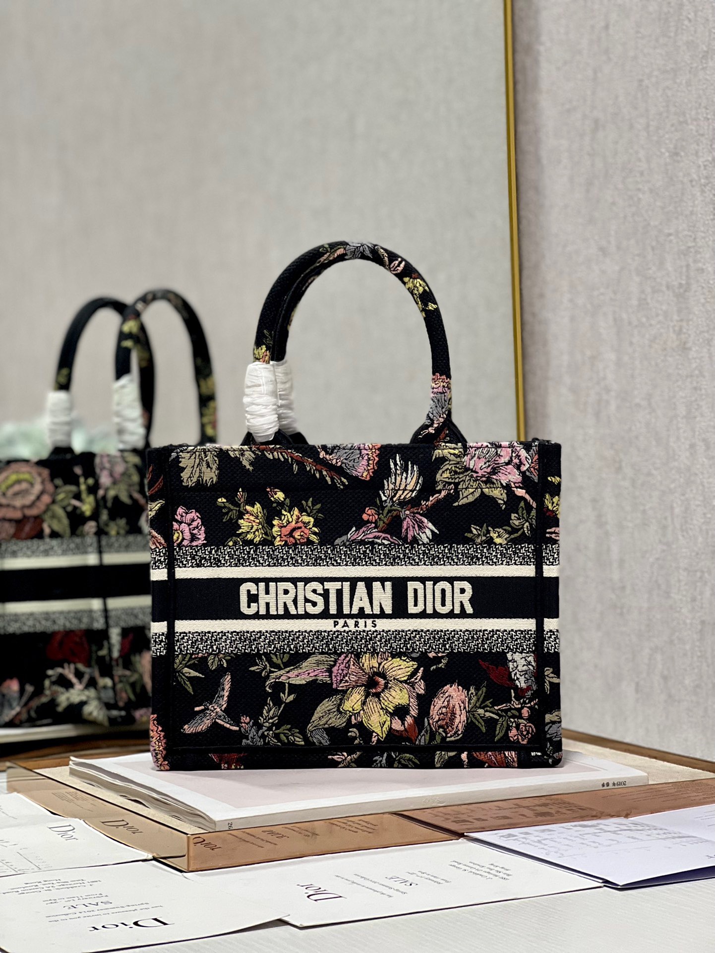 Dior Mini Book Tote Bag in Black - Image 6
