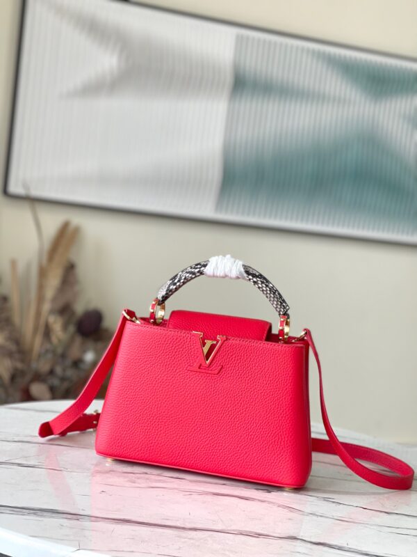Louis Vuitton Capucines Mini Handbag in Red