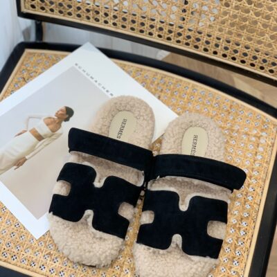 Hermes wool slippers