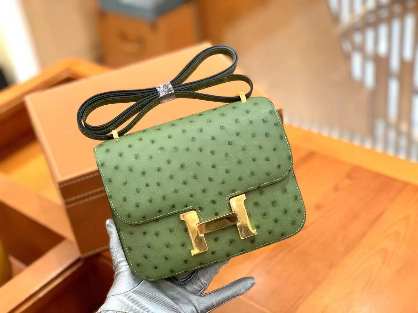 fb638e_32493f20ab1c4d8d92b261315712fb14mv2.jpg Constance 18 Ostrich Shea Green - Image 1