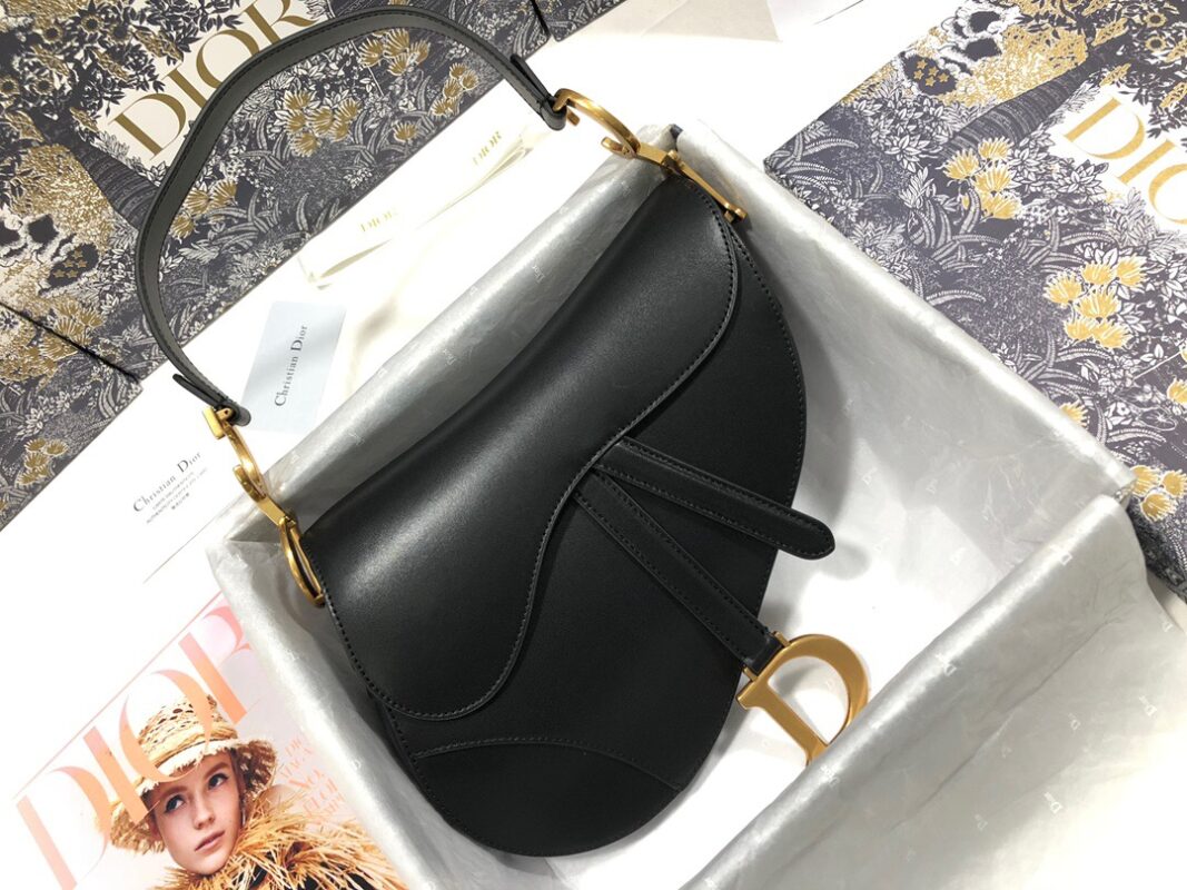 Dior Saddle Bag 25.5 Caflskin Black