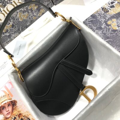 Dior Saddle Bag 25.5 Caflskin Black