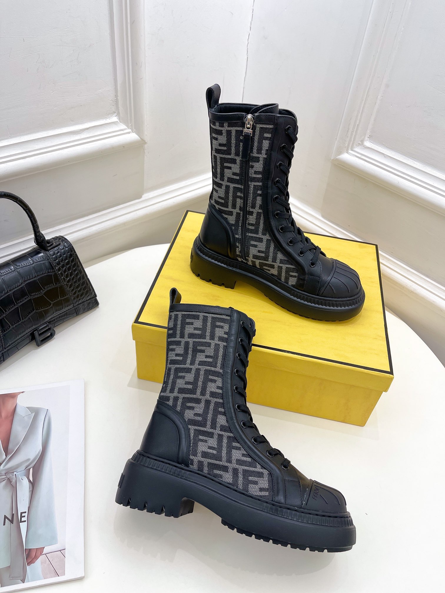 Fendi Lace-up Ankle Boots - Image 4