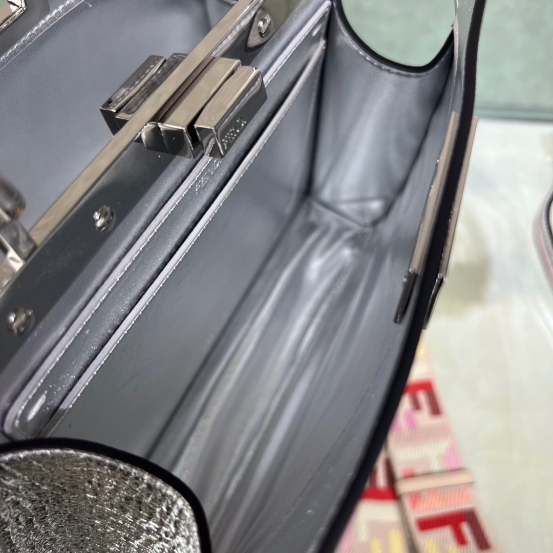 Fendi Peekaboo ISeeU Small Bag in Silver-tone - Image 7