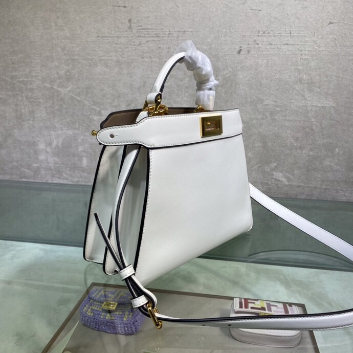 Fendi Peekaboo ISeeU Small Bag in White - Image 3