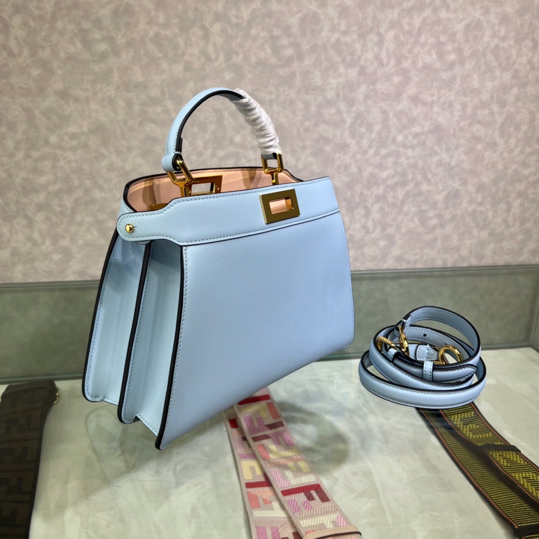 Fendi Peekaboo ISeeU Small Bag in Light Blue - Image 3