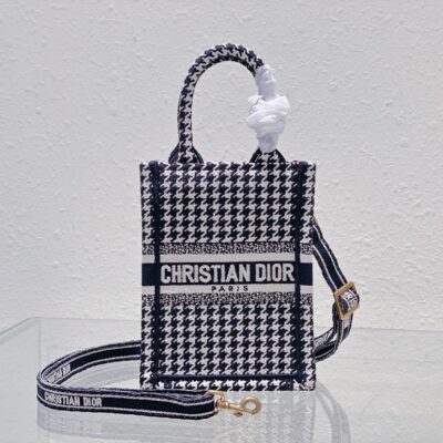 Dior Mini Book Tote 13 Houndstooth