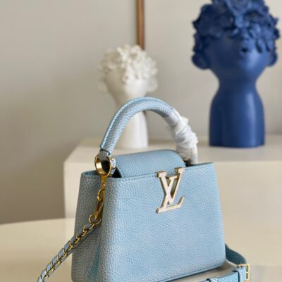 Louis Vuitton Capucines Mini Handbag in Blue